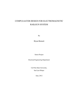 Compulsator Design for Electromagnetic Railgun System