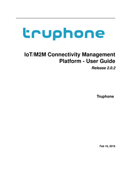 Iot/M2M Connectivity Management Platform - User Guide Release 2.0.2