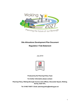 Site Allocations Development Plan Document Regulation 17(D)