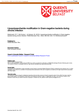 Lipopolysaccharide Modification in Gram-Negative Bacteria During Chronic Infection