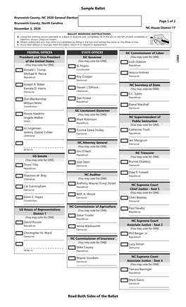 Sample Ballot Read Both Sides of the Ballot