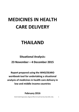 Medicines in Health Care Delivery Thailand