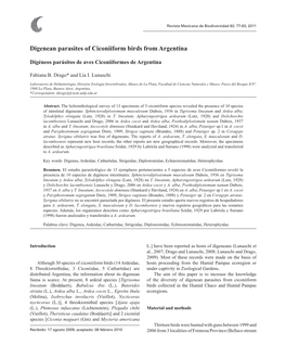 Digenean Parasites of Ciconiiform Birds from Argentina