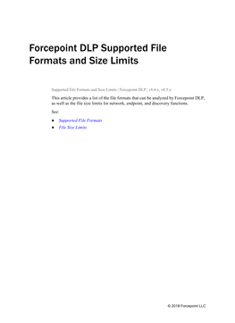 Forcepoint DLP Supported File Formats and Size Limits