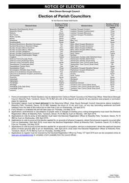 Notice of Election Double Column