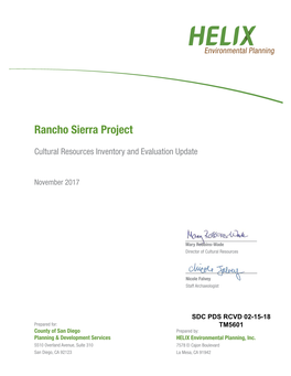 Rancho Sierra Project