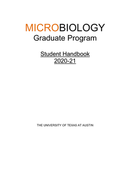 MICROBIOLOGY Graduate Program