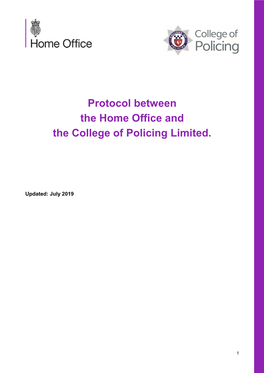 Protocol Between the Home Office and the College of Policing Limited