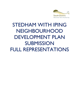 Stedham with Iping Neighbourhood Development Plan Submission Full Representations