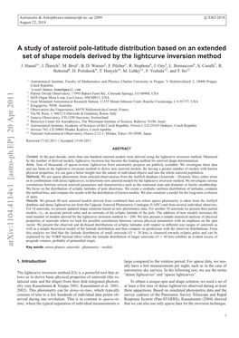 A Study of Asteroid Pole-Latitude Distribution Based on an Extended