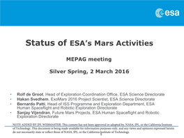 Mars Sample Return (4+1 Architecture)