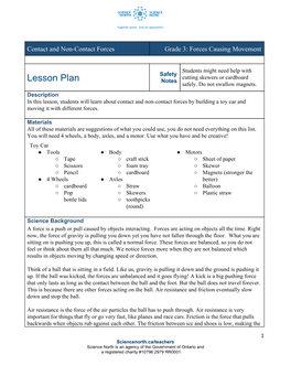 Lesson Plan Notes Safely