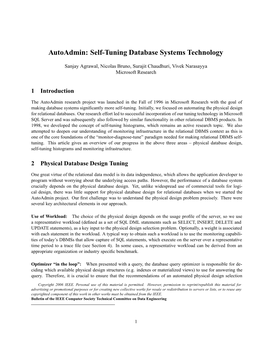 Autoadmin: Self-Tuning Database Systems Technology