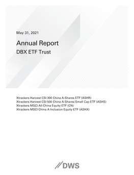 Annual Report DBX ETF Trust