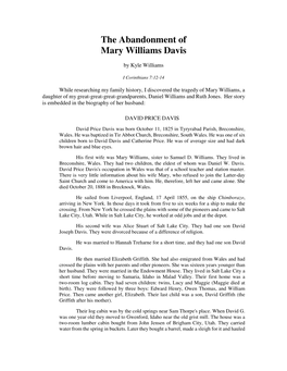 The Abandonment of Mary Williams Davis