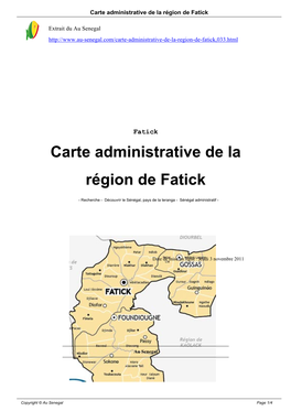 Carte Administrative De La Région De Fatick