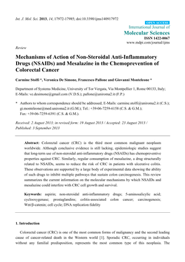 Nsaids) and Mesalazine in the Chemoprevention of Colorectal Cancer