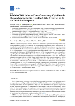 Soluble CD14 Induces Pro-Inflammatory Cytokines In