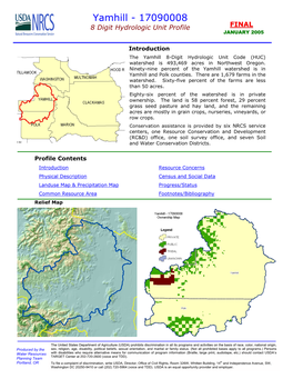 Yamhill - 17090008 8 Digit Hydrologic Unit Profile FINAL JANUARY 2005 JANUARY 2005