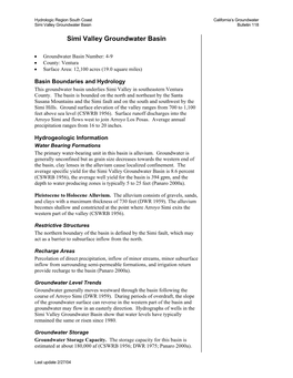 B118 Basin Boundary Description 2003 –4 009 Simi Valley