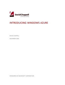 Introducing Windows Azure