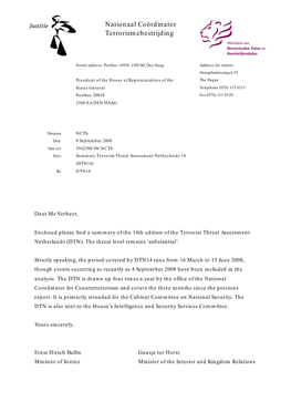 Summary Terrorist Threat Assessment Netherlands 14 (DTN14) Re DTN14