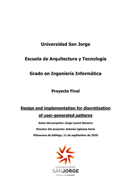 Universidad San Jorge Escuela De Arquitectura Y Tecnología Grado En
