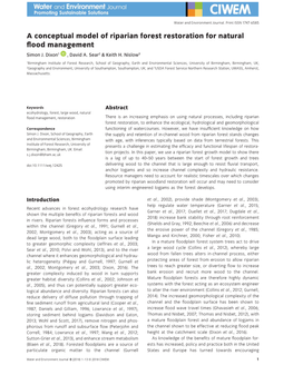 A Conceptual Model of Riparian Forest Restoration for Natural Flood Management Simon J