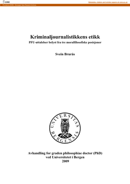 Kriminaljournalistikkens Etikk