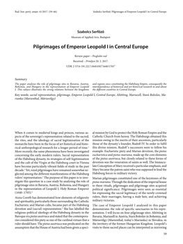 Pilgrimages of Emperor Leopold I in Central Europe