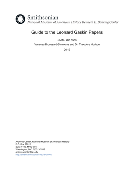Guide to the Leonard Gaskin Papers