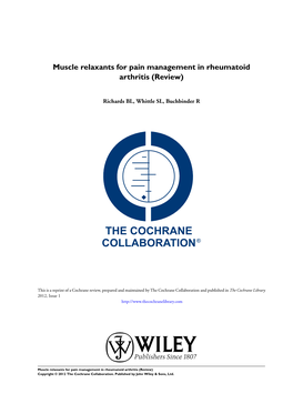 Muscle Relaxants for Pain Management in Rheumatoid Arthritis (Review)