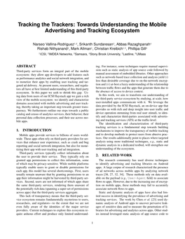 Tracking the Trackers: Towards Understanding the Mobile Advertising and Tracking Ecosystem