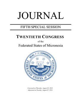 TWENTIETH CONGRESS of the Federated States of Micronesia