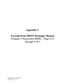 Appendix C Excerpt from MDOT Drainage Manual (Chapter 9