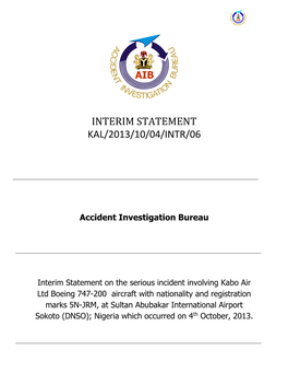 Interim Statement Kal/2013/10/04/Intr/06