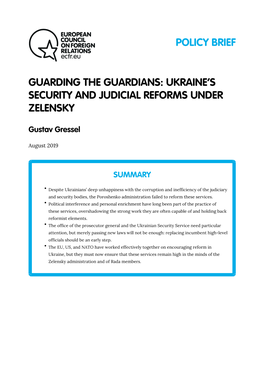 Ukraine's Security and Judicial Reforms Under Zelensky