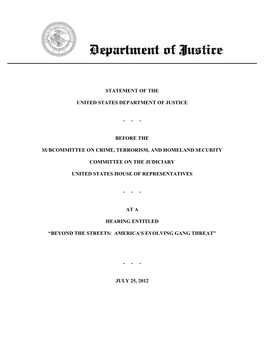 DOJ Statement