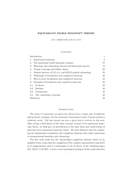 Equivariant Stable Homotopy Theory