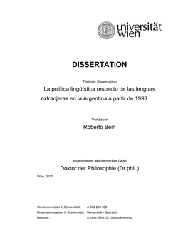 Dissertation