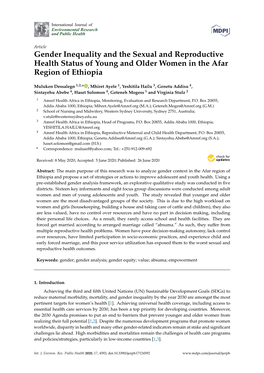 Gender Inequality and the Sexual and Reproductive Health Status of Young and Older Women in the Afar Region of Ethiopia