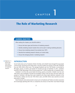 The Role of Marketing Research