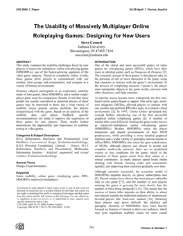 The Usability of Massively Multiplayer Online Roleplaying Games