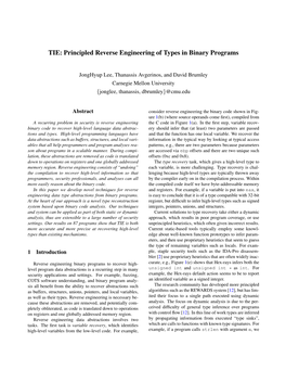 TIE: Principled Reverse Engineering of Types in Binary Programs