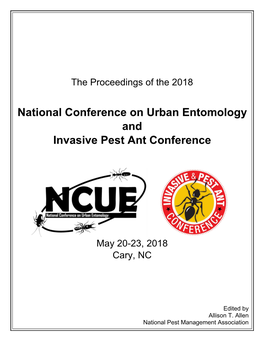 National Conference on Urban Entomology and Invasive Pest Ant Conference