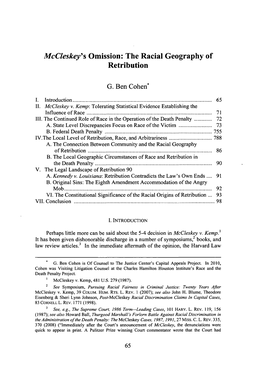 Mccleskey's Omission: the Racial Geography of Retribution