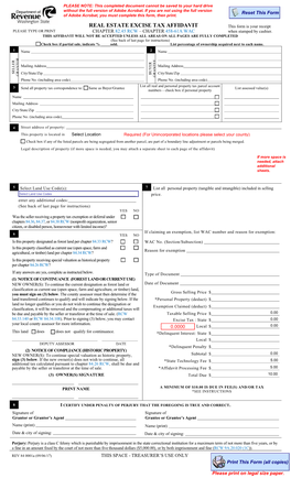 REAL ESTATE EXCISE TAX AFFIDAVIT This Form Is Your Receipt PLEASE TYPE OR PRINT CHAPTER 82.45 RCW – CHAPTER 458-61A WAC When Stamped by Cashier