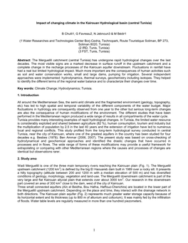 Impact of Changing Climate in the Kairouan Hydrological Basin (Central Tunisia)