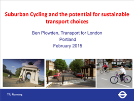Suburban Cycling and the Potential for Sustainable Transport Choices