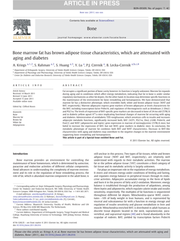 Bone Marrow Fat Has Brown Adipose Tissue Characteristics, Which Are Attenuated with Aging and Diabetes